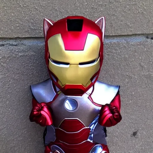 Image similar to kitten dressed as iron man