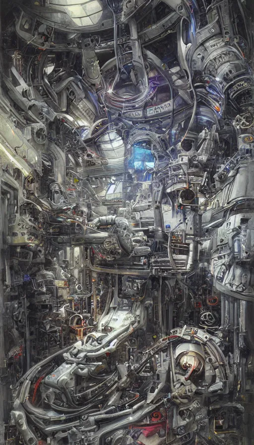 Image similar to techno artwork, by james gurney