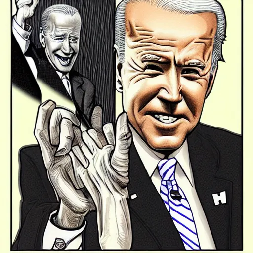 Prompt: Joe Biden as a junji ito manga monstrosity