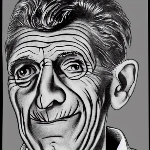 Image similar to samuel beckett's face on a piece of ham