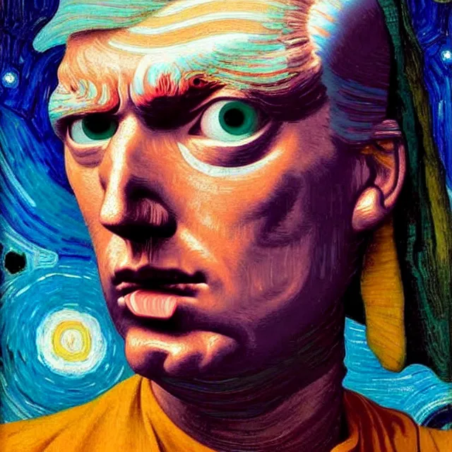 Image similar to a beautiful painting cyberpunk robot donald trump face, by kelly mckernan guido reni jan vermeer brief biography van gogh edvard munch dana irving lawren harris realistic oil painting