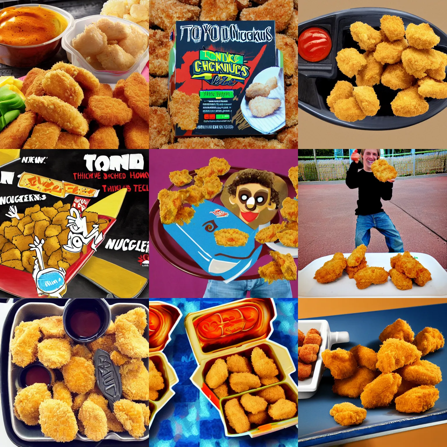 Prompt: tony hawk chicken nuggets