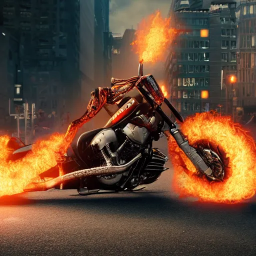 ghost rider bike on fire