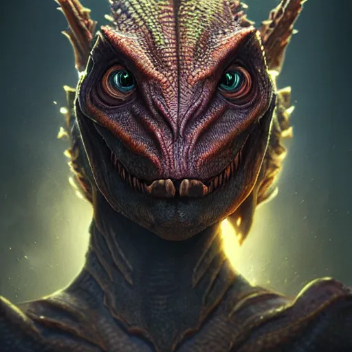 Image similar to realistic female Argonian portrait, atmospheric lighting, painted, intricate, volumetric lighting, beautiful, rich deep colors masterpiece, golden hour, sharp focus, ultra detailed, by Leesha Hannigan, Ross Tran, Thierry Doizon, Kai Carpenter, Ignacio Fernández Ríos