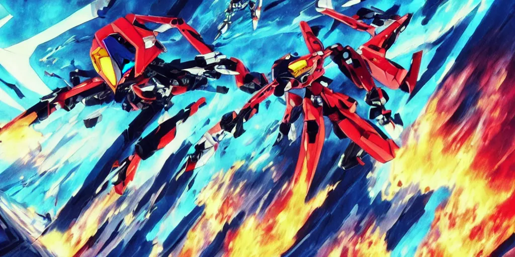 Prompt: epic action scene inspired by Neon Genesis Evangelion (1997s), with Mecha, Destroyed City, explosion, 新世紀エヴァンゲリオン 劇場版 DEATH & REBIRTH シト新生, scene with fire and explosions and blood from film The Hateful Eight by Quentin Tarantino remake pixel, Moebius, Greg Rutkowski, Zabrocki, Karlkka, Jayison Devadas, Phuoc Quan, Sadamoto Yoshiyuki, trending on Artstation, 8K, ultra wide angle, zenith view, cyberpunk pincushion lens effect