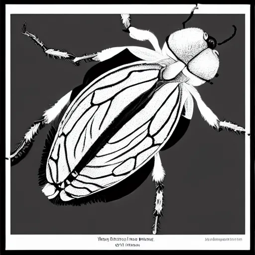 Image similar to bug, black and white, botanical illustration