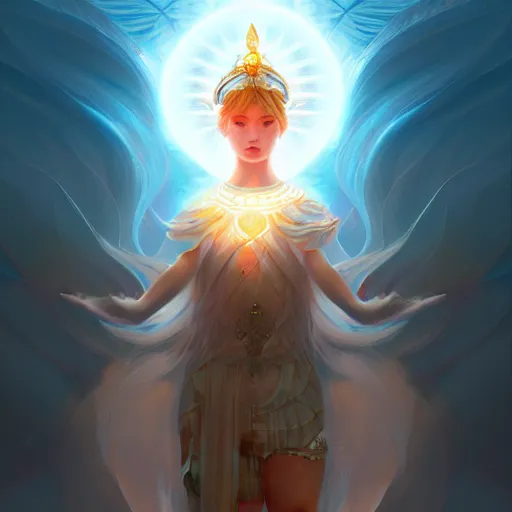 Image similar to Goddess of light, highly detailed, digital painting, artstation, concept art, smooth, sharp focus, illustration, sakimichan