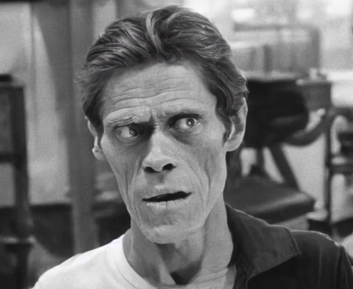 Image similar to a still of willem dafoe in squirm ( 1 9 7 6 ), 4 k, hi - res