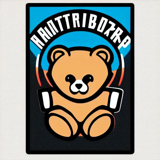 Image similar to in the style of max prentis and deathburger and laurie greasley a vector e-sports sticker logo of a teddy bear, highly detailed, colourful, 8k wallpaper