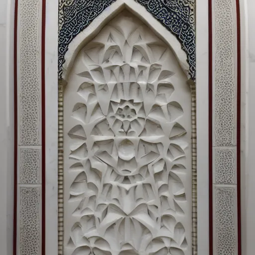 Image similar to moschea alabaster white marble intricata arabeschi