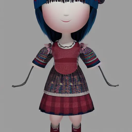 Prompt: cute fumo plush of a girl in a celtic pattern dress, vray, symmetry