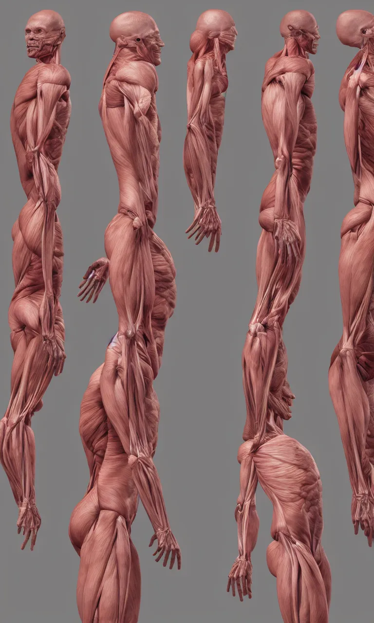 Prompt: anatomy of a photorealistic human body, 8k, digital art, unreal engine, unreal engine render, blender render, render, 4k, coherent