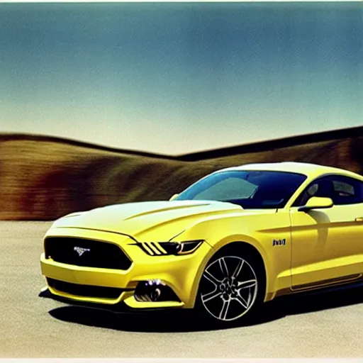 Image similar to A sports coupe designed and produced by Ford, based on the Mustang, promotional photo