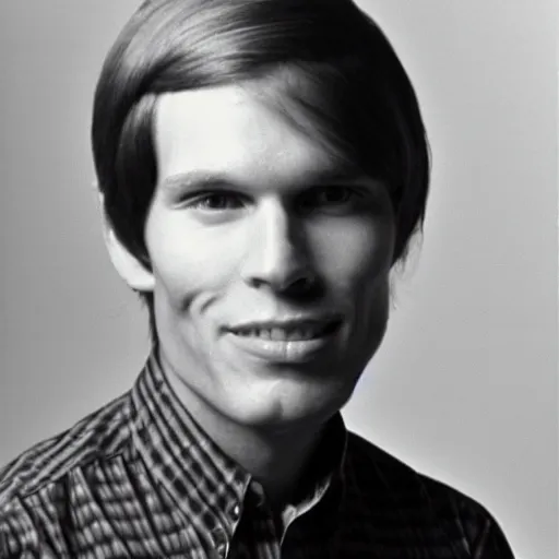 Image similar to A photograph portrait of Jerma985 with short-medium length hair a combover wearing early 1970s menswear in the early 1970s, taken in the early 1970s, grainy, taken on a 1970s Polaroid Camera, realistic, hyperrealistic, very realistic, highly detailed, very detailed, extremely detailed, detailed, digital art, trending on artstation, colorized photo