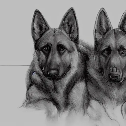 Prompt: two humanoid german shepherds beast - men, sitting on a couch and hugging together, artstation, concept art, smooth, sharp foccus ilustration, artstation