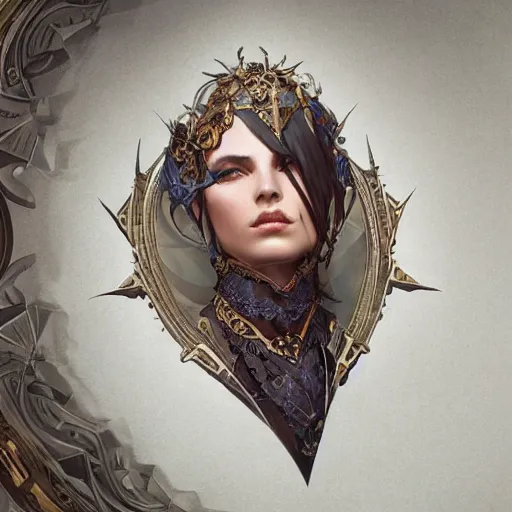 Image similar to mega logo symbol, western, d & d, fantasy, intricate, elegant, highly detailed, digital painting, artstation, concept art, matte, sharp focus, illustration, art by artgerm and greg rutkowski and alphonse mucha