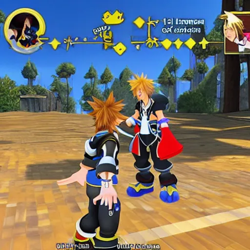 Image similar to screenshot of kingdom hearts gameplay