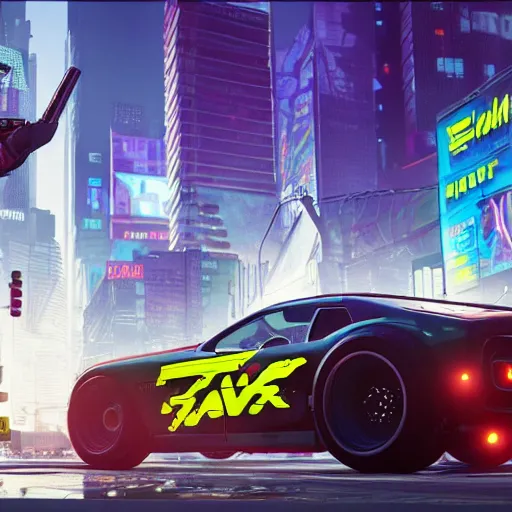 Prompt: grand theft auto v artwork of cyberpunk 2 0 7 7