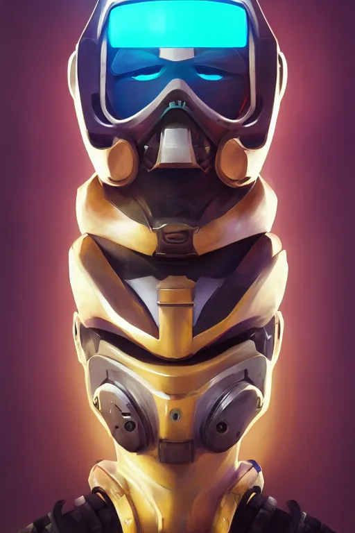 Image similar to epic mask helmet robot ninja portrait stylized as fornite style game design fanart by concept artist gervasio canda, behance hd by jesper ejsing, by rhads, makoto shinkai and lois van baarle, ilya kuvshinov, rossdraws global illumination radiating a glowing aura global illumination ray tracing hdr render in unreal engine 5