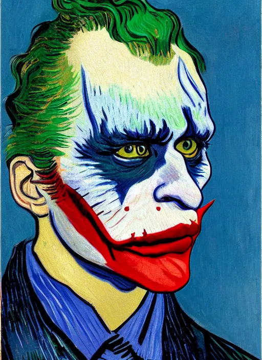 Prompt: the joker 2 0 1 9, by vincent van gogh