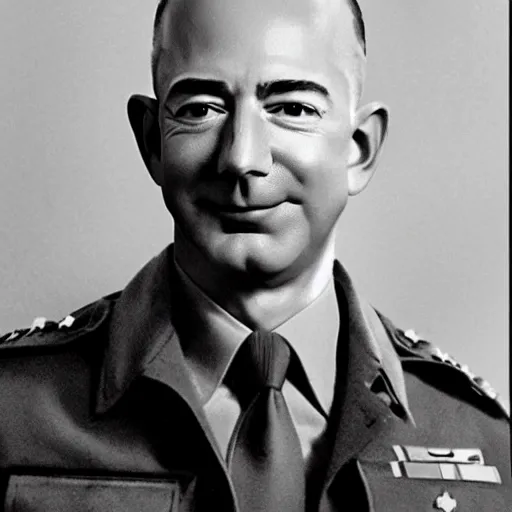 Image similar to jeff bezos as a soldier in ww 2