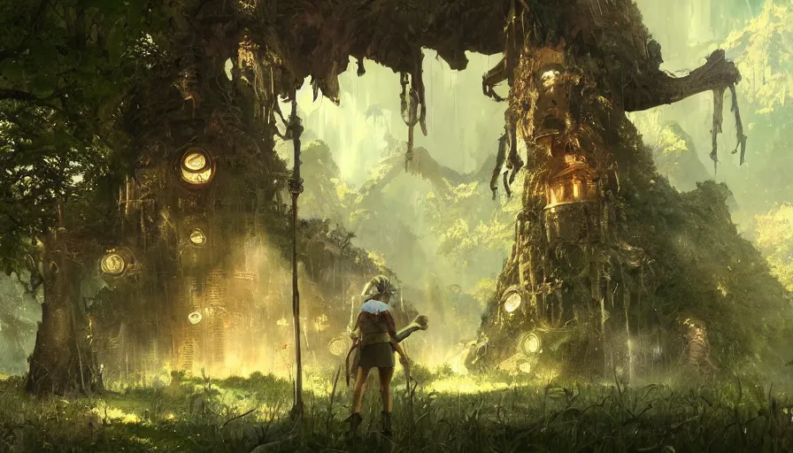 Image similar to craig mullins and ghibli digital illustration of home tree avatar ( 2 0 0 9 ) inside rapture, bioshock concept art, astrophotography, colorful, unreal engine, hyper realism, realistic shading, cinematic composition, realistic render, octane render, detailed textures, photorealistic, wide shot