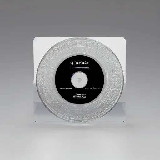 Image similar to CD in a transparent jewel case, front-on view, white background, studio lighting, 8k