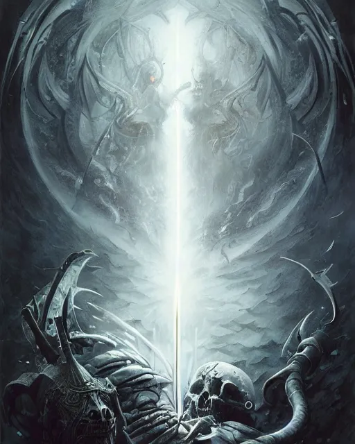 Prompt: The last enemy that shall be destroyed is death, full body image, artwork by artgerm, Luminism, Behance HD, medievil spear, broad sword, D&D, extraordinary phenomenon, fantasy, intricately detailed, elegant, digital painting, smooth, sharp focus, art by Greg Rutkowski, art by Ruth Asawa, art by Tim Burton, art by Ted Nasmith, art by H.R. Giger