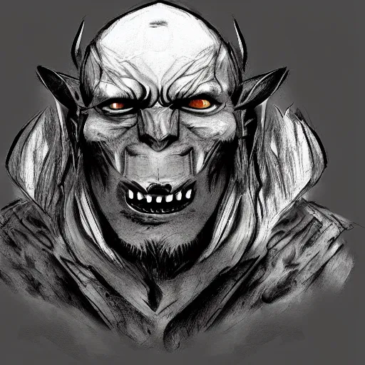 Prompt: sketch of an orc in the style of da vinci