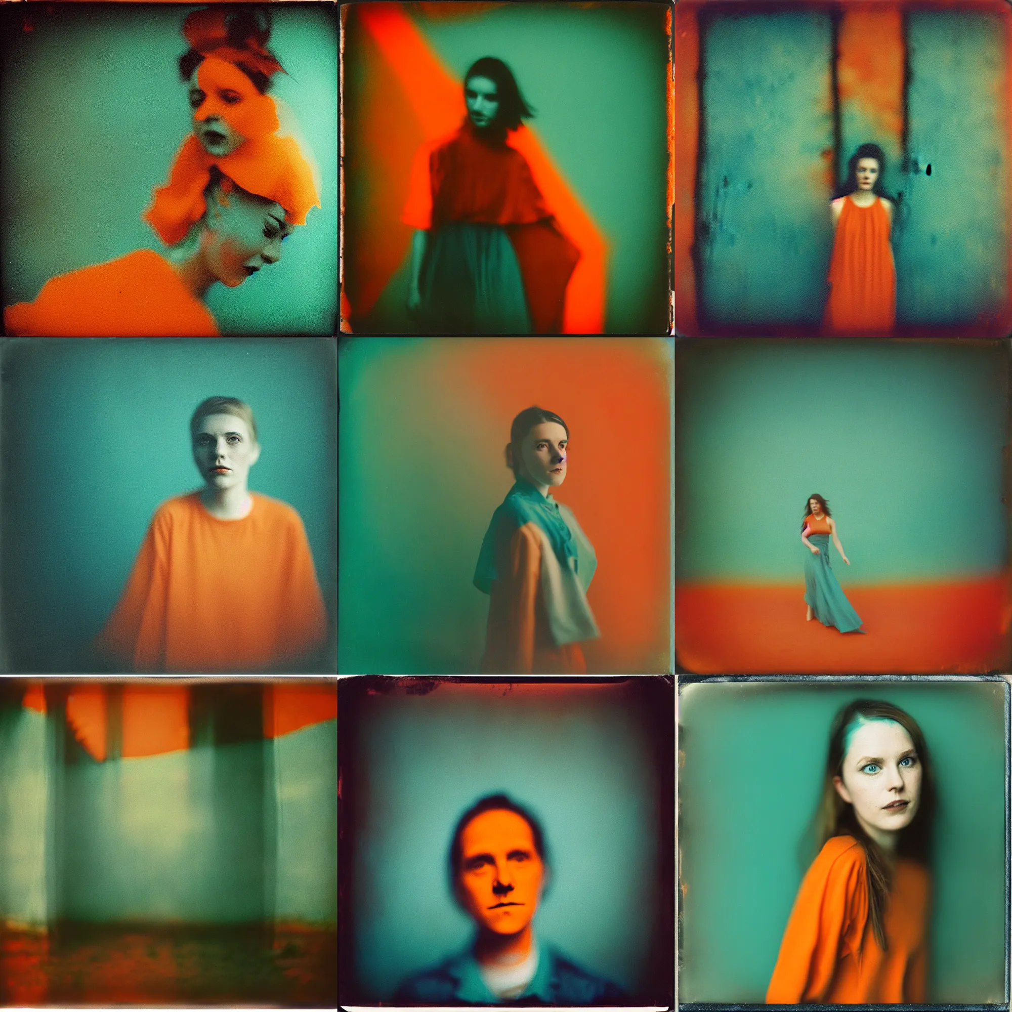 Image similar to kodak portra 4 0 0, wetplate, motion blur, portrait photo of a backdrop, coloured in teal and orange, by britt marling