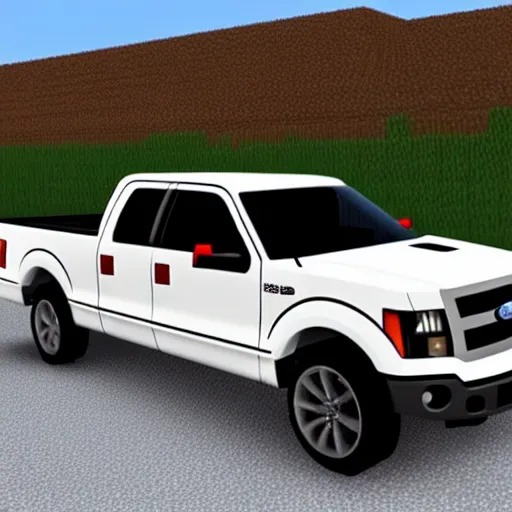 Prompt: Ford F-150 in Minecraft, 4k, realistic,