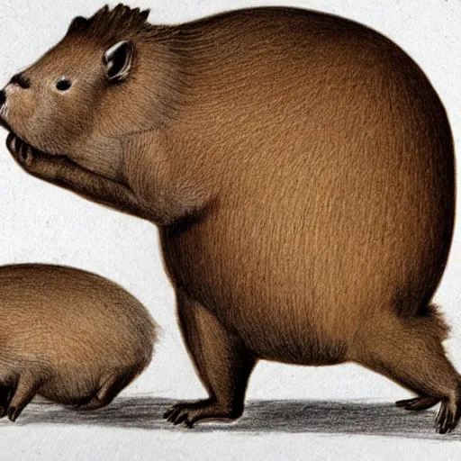 Prompt: capybara, scientific diagram, drawing