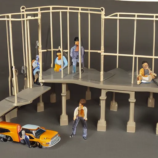 Prompt: kenner toys prison playset, realistic, high detail,