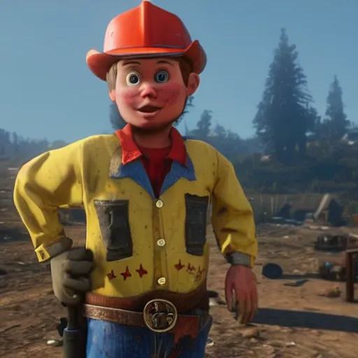 Prompt: bob the builder in red dead redemption 2