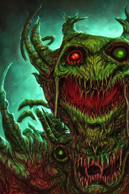 Image similar to a beautiful portrait of a cacodemon from DOOM masterpiece