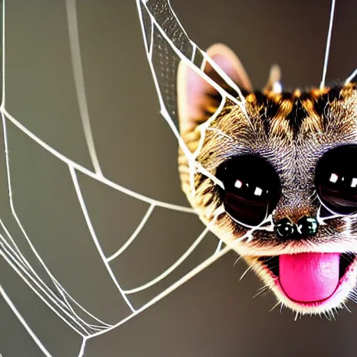 Image similar to a spider - cat - hybrid, animal photography