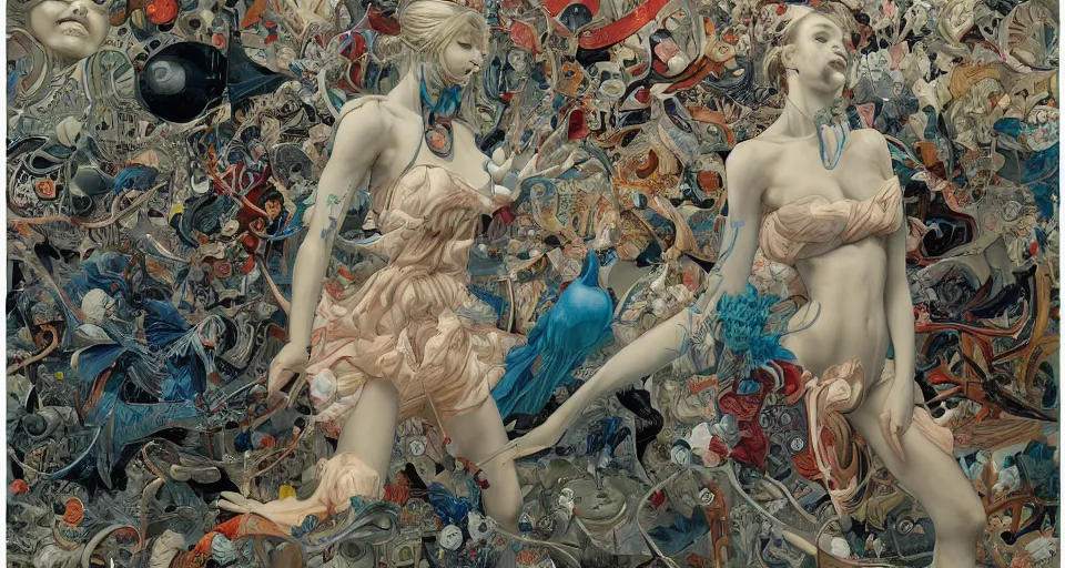 Image similar to the two complementary forces that make up all aspects and phenomena of life, by James Jean