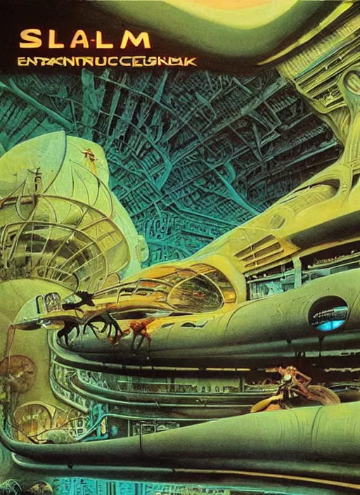 Prompt: ! dream retro futurism, solarpunk, biopunk, naturecore, artwork by roger dean, by dean ellis