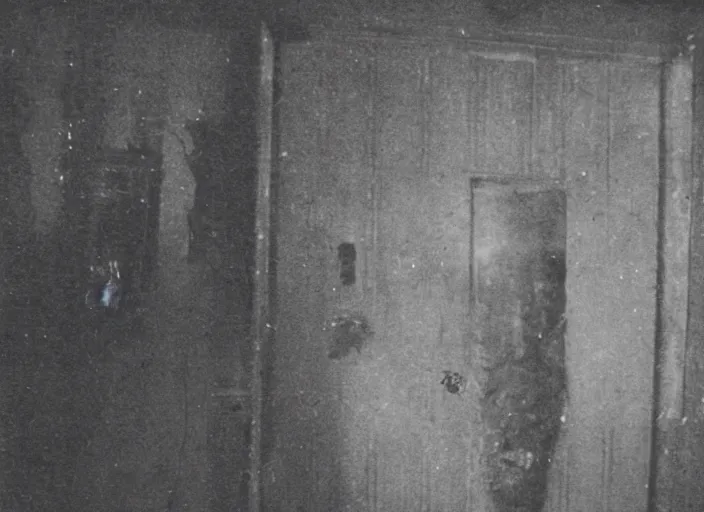 Image similar to an old worn photo of paranormal evidence, horror photography, terror