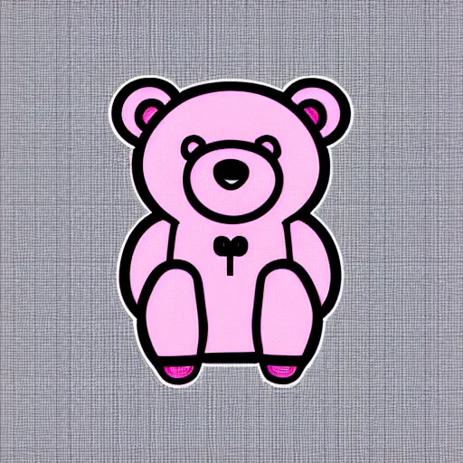 Image similar to a cute pink cuddly bear wearing headphones vector logo