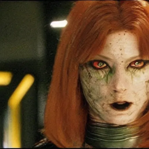 Image similar to female Nemesis from biohazard, movie still scary