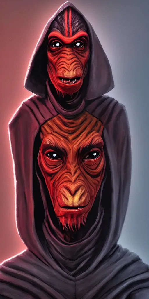 Prompt: jar jar binks as a sith lord, in the style of artstation, 4 k