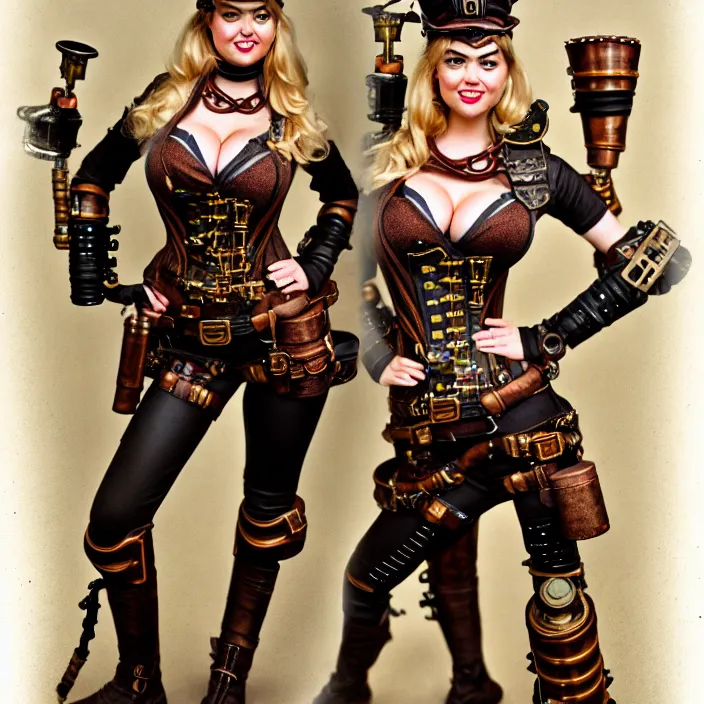 Image similar to full body photograph of a kate upton as a steampunk warrior. extremely detailed. dslr. 3 5 mm.