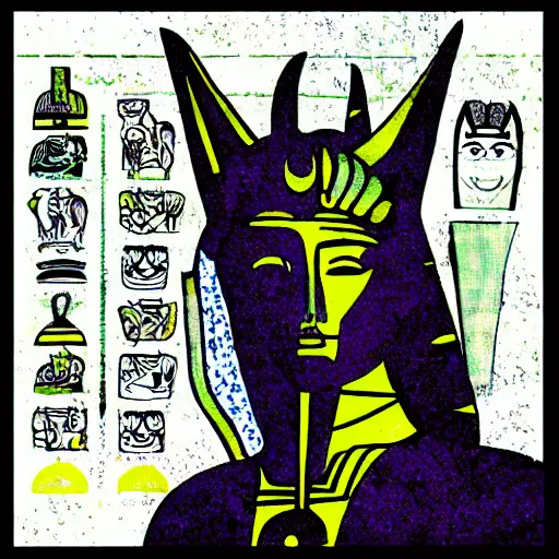 Prompt: popart of anubis