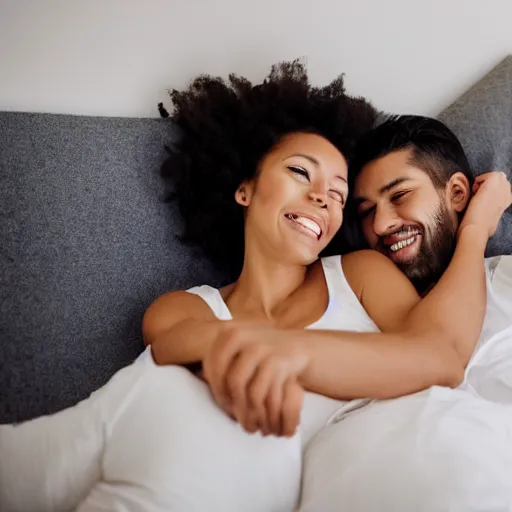 Image similar to couple waking up & saying good morning