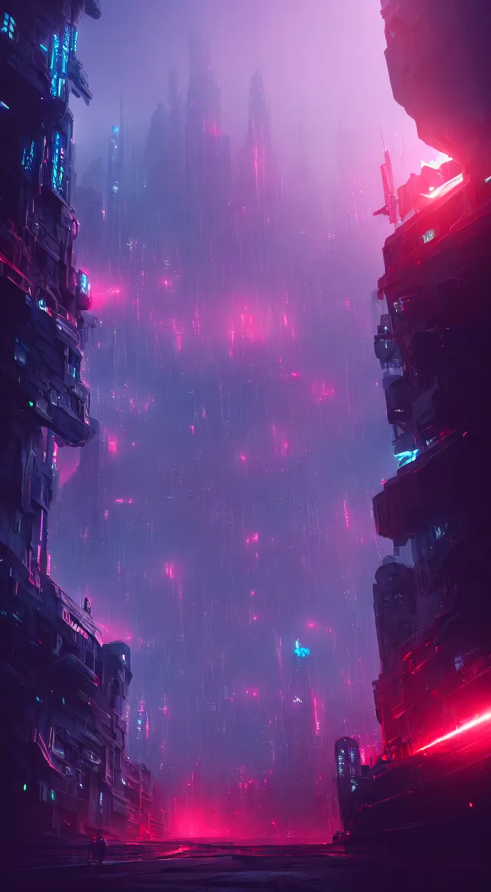 Image similar to the call of the abyssal void, futuristic cityscape, vivid colorful lighting, unreal 5 render, studio ghibli, digital art, octane render, beautiful composition, trending on artstation, award winning photograph, masterpiece