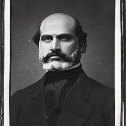 Prompt: real-life face portrait of Pedro I of Brazilas dramatic lighting late 1800s Daguerreian photo by Mathew Brady