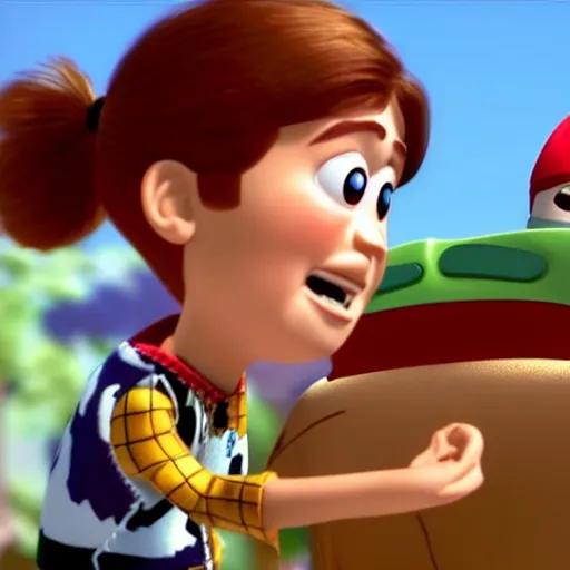 Prompt: hyper child with overactive imagination receiving behavioral therapy. wildchild boy with therapist. behavior correction. CGI graphics IN THE STYLE OF Toy Story 2 (1999). DreamWorks graphics. 3d