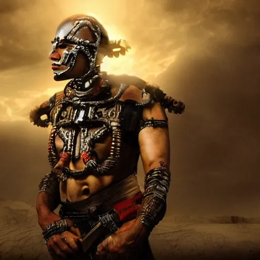 Prompt: movie still of aztec cyborg, cinematic composition, cinematic light, by alejandro jodorosky