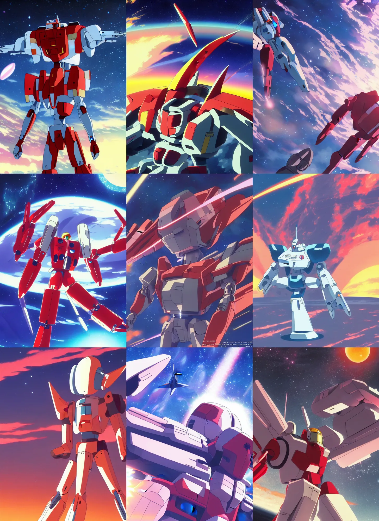 Prompt: Sci fi anime screenshot of Space Runaway Ideon. Sunrise Animation. Sunrise mecha show. semi-realistic anime illustration, modern mecha anime, Studio Ghibli, trending on Pixiv, cinematic, 4K